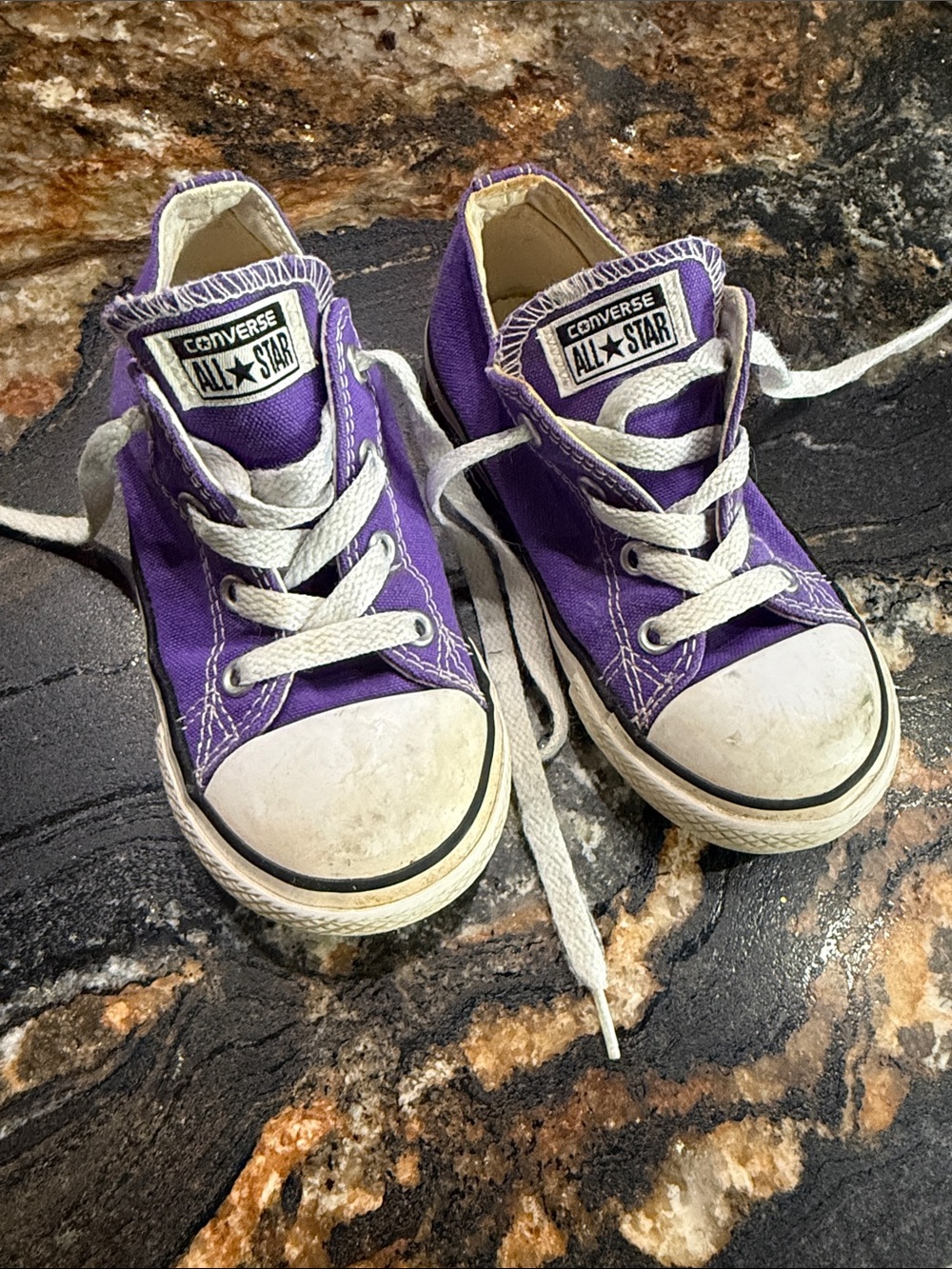 Converse Kids Purple Canvas Low Top Sneakers